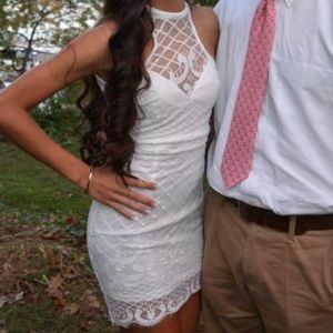 ASOS White Sheer Lace Dress